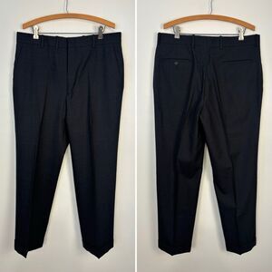 VTG Corbin Men’s Charcoal Pleated Cuffed Dress Pants Trousers Wool 36x29.5